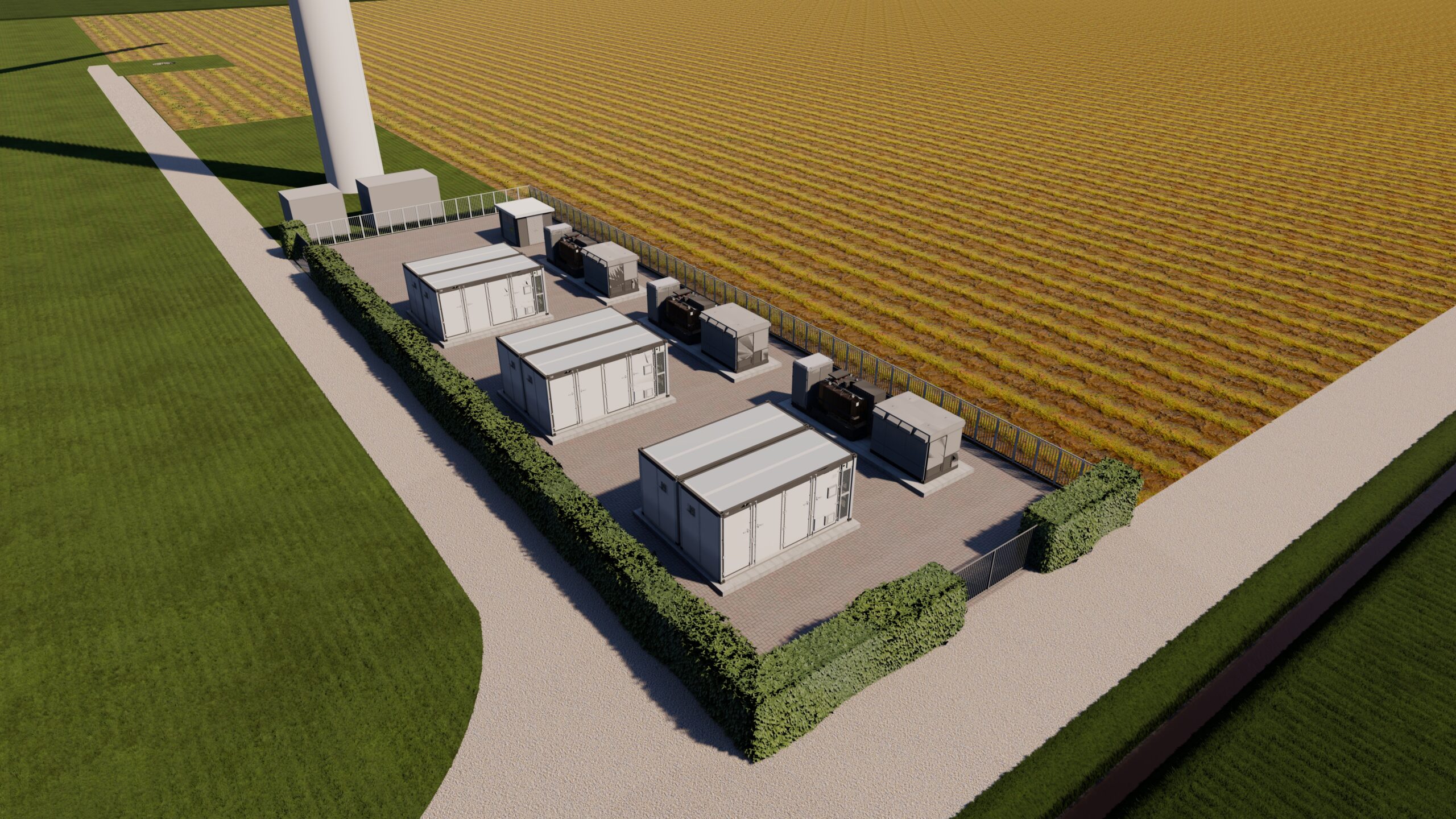Render, 30MWh batterij systeem